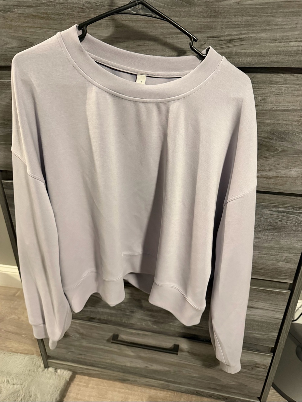 Lululemon Athletica Soft Stream Oversized Cropped Crew- Light Lavender